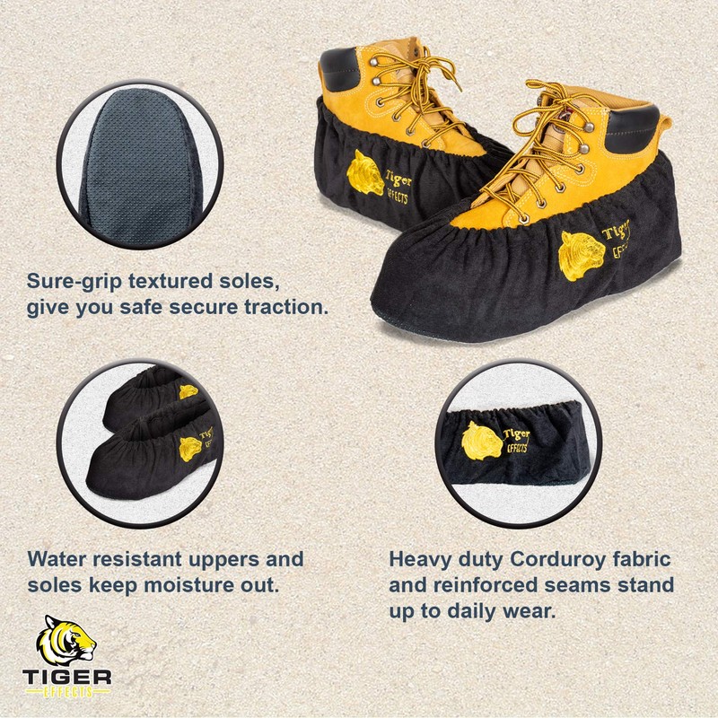 Tiger Effects Reusable Shoe Covers Slip-on Washable Work Boot Protectors