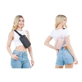 LOVESOME Vegan Leather Everywhere Fashion Waist Bag Fanny Pack Crossbody Bag Belt Bag Sling Bag with Adjustable Strap for Women (Mint)