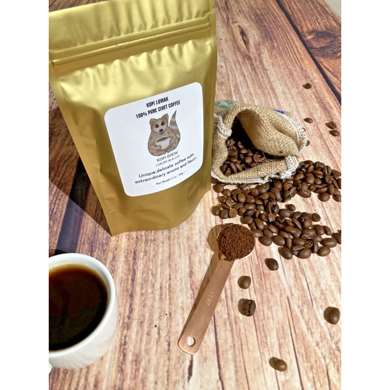 Kopibrew Kopi Luwak 100% Pure Civet Ground Coffee