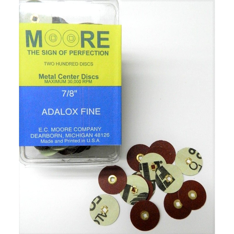 E C Moore's Adalox Fine 7/8" Sanding Disc Snap on