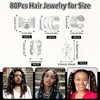 BOHUIZ 80Pcs Gold Hair Jewelry Dreadlock Beads Locs Accessories, Loc