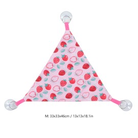 Reptile Hanging Bed, Bearded Dragon Strawberry Hammock Hanging Lounger with Adhesive Suction Cup for Climbing Guinea Pig Hamster Lizard 2pcs