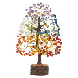 Cartbug 7 Chakra Crystal Tree of Life, Natural Healing Gemstone Tree