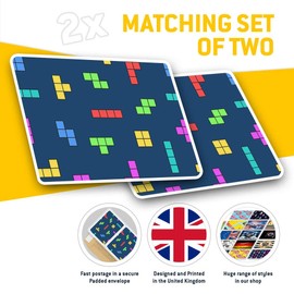 Rectangle Stickers(Set of 2) 7.5cm - Retro Arcade Game Fun Decals for Laptops,Tablets,Luggage,Scrap Booking,Fridges, 3708