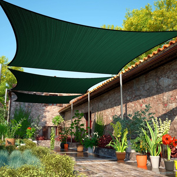 ShadeMart 8' x 10' Green Sun Shade Sail UPF50 Rectangle