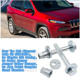 Rear Toe Link Alignment Bolts Kit 6508486AA, for Chrysler 200 Sebring, for Dodge Journey Avenger Caliber Durango, for Jeep Patriot Compass Grand Cherokee, 06508486AA,Lateral Arm Mount Bolt 2PCS
