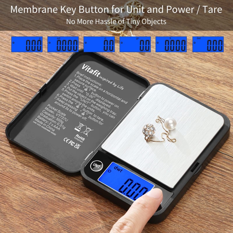 Vitafit 500g Digital Pocket Scale,High Accuracy Assured by Scale Professional
