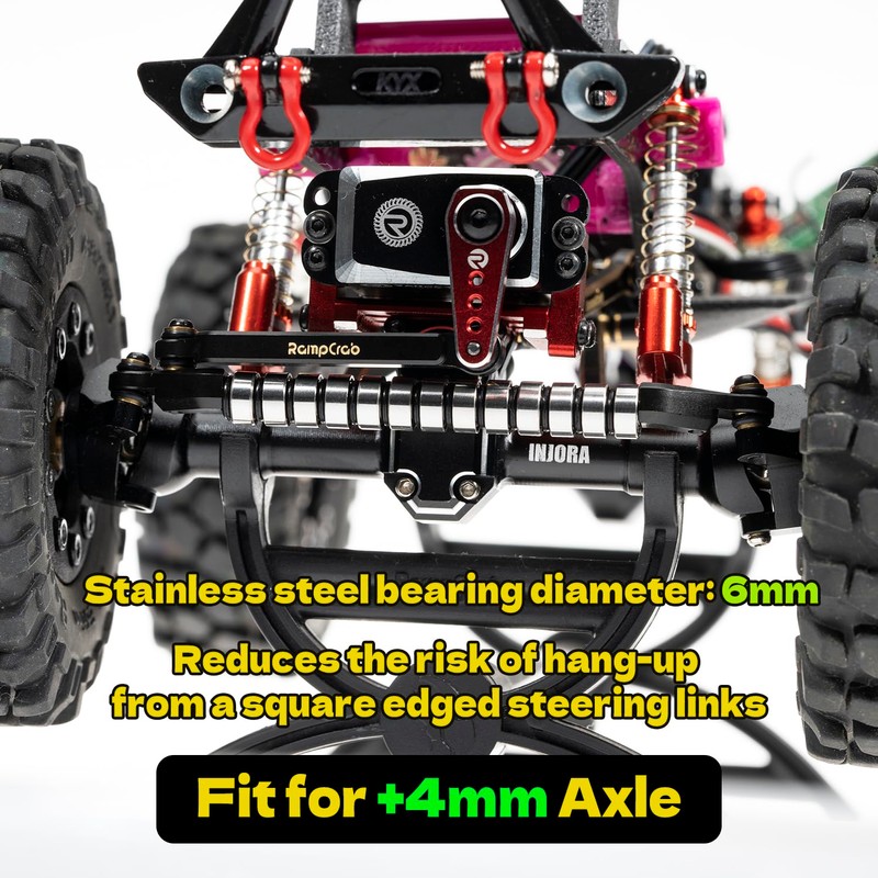 RampCrab Bearing Steering Link for SCX24 & AX24 +4mm axle