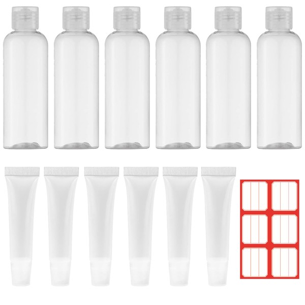 12 Pcs Plastic Squeeze Bottles, 10ml Empty Lip Gloss Tubes