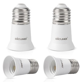 DiCUNO E26 3CM/1.2 Inch Socket Extender, E26 Lamp Bulb Socket Extension, Lamp Holder Adapter, 4-Pack