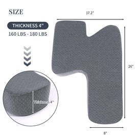 HOMBYS Leg Pillow for Sleeping, 4" Thick Z Shape Memory Foam Knee Pillow for Side Sleeper Helps Spine Alignment and Offer Full Body Support, Relief Pressure, Removable Cover Machine Washable, 4" Thick