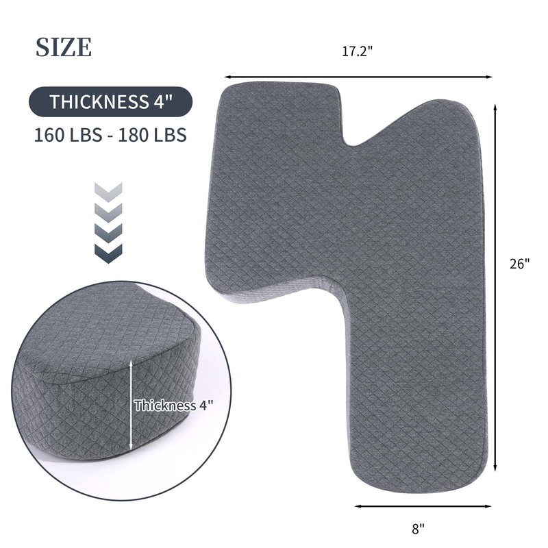 HOMBYS Leg Pillow for Sleeping, 4" Thick Z Shape Memory