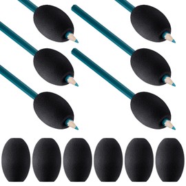 Outus 12 Pieces Pen Grip Kids Adult Egg Pencil Pen Grip Handwriting Pen Grips Foam Pen Grips Pen Writing Aid Holder Soft Cushioned for Drawing Student Right or Left Handed Use(Black)