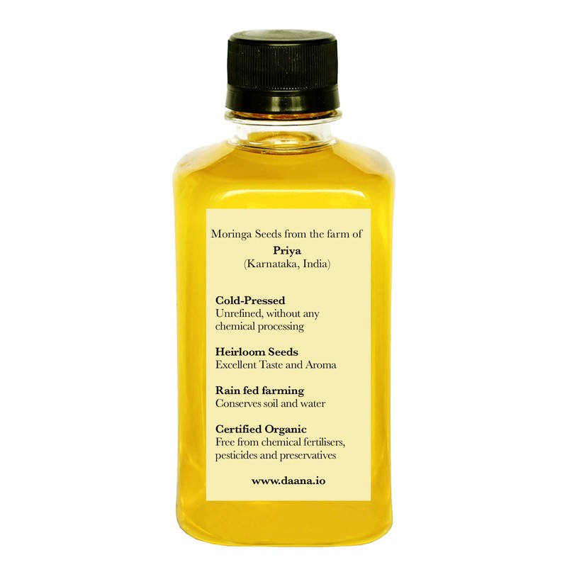 DAANA Organic Moringa Oil for Skin: Extra Virgin, Cold Pressed