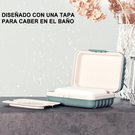 HAKUKU Jabón de Viaje, Bandeja de Jabón de Baño Portátil con Bandeja Adecuada para Baño, Gimnasio (Azul)