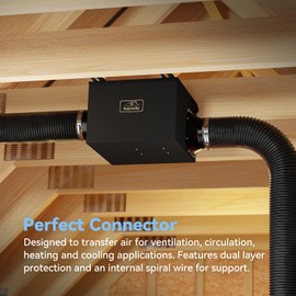 SUPROCKY 2-Pack 4" Non-Insulated Flex Air Aluminum Ducting 25 Ft Heavy-Duty Three Layer Protection Vent Hose for HVAC Ventilation, 4 Clamps Included