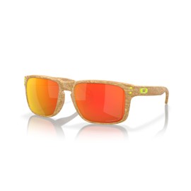 Oakley Men's Oo9102 Holbrook Square Sunglasses, Mt Stone Desert Tan/Prizm Ruby Polarized, 57 mm