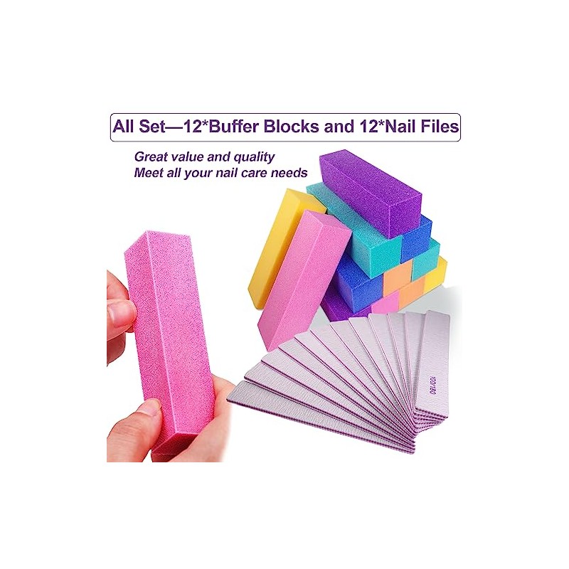 Lingtoolator d Buffers (24 Pack), Nail Buffer Block Nail File
