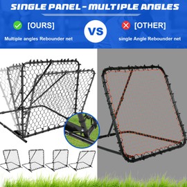 PullCrease Portable Soccer Baseball Volleyball Rebounder Net with 16 Angle Adjustments Foldable Soccer Bounce Back Net Baseball Rebounder Net for Teens Training and Matches 36''x 36''x 42.5''