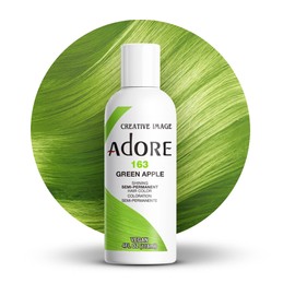 Adore Semi Permanent Hair Color, 163 Green Apple, 4 Fl Oz
