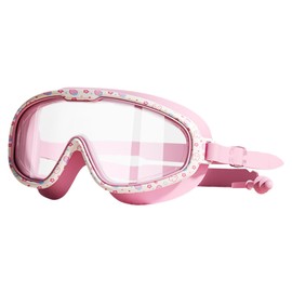 Harsever Kids Swimming Goggles with Nose Cover for Boys and Girls (Pink)