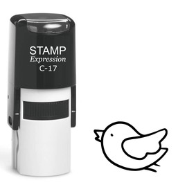 stampexpression - Happy Baby Worm with Mohawk Self Inking Rubber Stamp - Black Ink (A-62824)