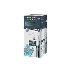 Lyra Graduate Mark All Multisurfaces Permanent Marker, 0.7mm Round Tip, 12 Assorted colours, Ideal for Students and Schools
