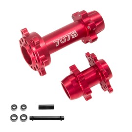XSYGO Aluminum 7075 Front & Rear Wheel Hex Hubs Set for LOSI 1/4 Promoto-MX Motorcycle RTR Upgrade Parts (Replace Part Los262012) (Red)