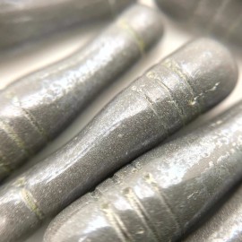 Unbranded Vintage 1970s Opaque Gray Tube Czech Glass Bottle Beads (7x27mm) (GRCG49)