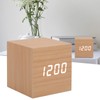 LED Wood Clock Multifunctional Large Display 3 Brightness Eye Protection