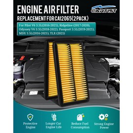 Cartist - Paquete de 2 filtros de aire de motor para piloto/MDX 16-21, Ridgeline 17-20, Odyssey 18-23, Passport 19-21 filtros de aire automotrices de repuesto para CA12061