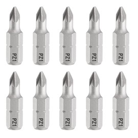 HARFINGTON 10pcs PZ1 Pozi Screwdriver Bit 1/4" Hex Shank 25mm/1" Length Magnetic Phillips Slotted Hex Bits S2 Steel Screw Driver Bit