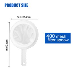 LICQIC Plastic Filter, Mesh Filter, Nylon Mesh Filter Suitable for Soy Milk Coffee Flour Filtering, 1 Pcs 400 Mesh Plastic Sieve Fine Mesh