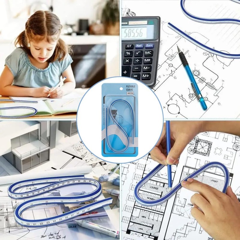 YUHENGCT Flexible Ruler, Curved Ruler, 15.7 inches (40 cm), Snake