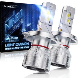 NINEO H4 Bulbs,H4 Fog Light 700% Extremely Bright 6500K Xenon White w/Fan Plug&Play Pack of 2 H4 Light Bulbs