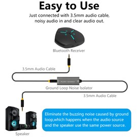 CERRXIAN 3.5 mm Ground Loop Noise Isolator, Noise Filter Canceller Uses 3.5 mm Jack Audio Cable to Eliminate Humming Noise from Car Audio Systems/Home Stereos