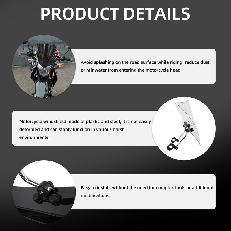 BAOUFF Motorcycle Windshield for Hawk 250,Dirt Bike Windscreen for Hawk