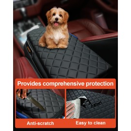 TBHOO for Bronco Sport Center Console Armrest Cover 2026 2025 2024 2023 2022 2021 Bronco Sport Accessories Black with Pockets Upgrade Arm Rest Pad Console Cushion Lid