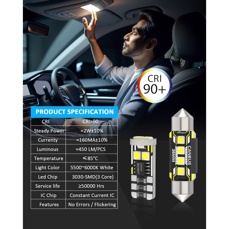 AENVTOL 14 Pieces Interior LED Lights Kit Replacement for Honda