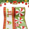 Threetols 2 Rolls 10 Yards Christmas Wired Edge Ribbons, 2.5inch