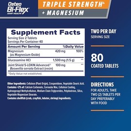 Osteo Bi-Flex Triple Strength Joint Supplement with Glucosamine and Magnesium, Gluten Free, 80 Tablets
