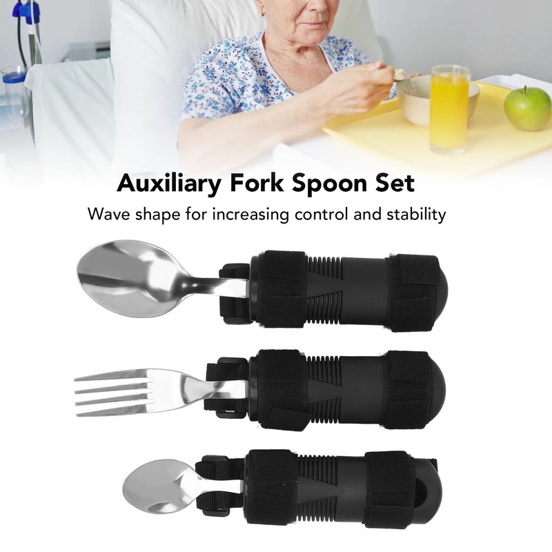 Adaptive Utensils Non Slip Handle Hemiplegia Aid Utensils Elderly Fork