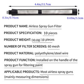 Start sailingup Sprayer Contractor Filter 60Mesh Airless Paint Gun Filter 10 PCS For 287032 Contractor II (Style 3)