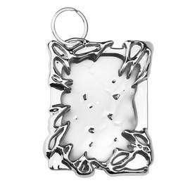 Electroplating Plastics, Sliver Irregular Frame Photocard Holder Keychain, Creative Idol Photo Card Holder Frame, Card Holder Picture Frame, Table Photo Holder, Y2K ID Card Holder, Card Holder, 7.6 cm