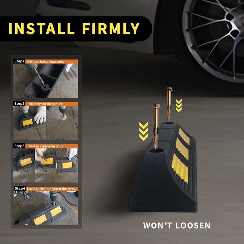Parking Stopper for Garage Parking Aid 2 Pack Block, Car