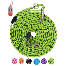 Long Dog Leash for Dog Training 16FT/30FT/50FT/100FT, Reflective Dog Leash with Lockable Hook, Heavy Duty Dog Lead for Large Medium Small Dogs Outside Walking, Playing, Camping, or Yard 20FT Green