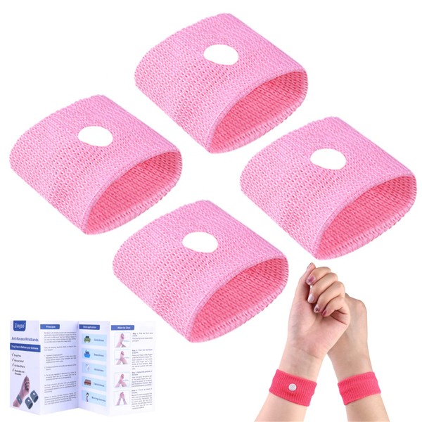 Acupressure Bracelet Against Nausea, Pack of 4 Anti-Nausea Bracelets for