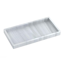 Bathroom Vanity Tray - Small Silicone Bathroom Trays for Counter, Rectangle Kitchen Soap Tray Black Vanity Trays for Bathroom Perfume Tray Dresser Decorative Tray Organizer 11.8" L x 4.9" W x 0.7" H