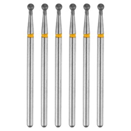 HARFINGTON 6pcs 325-400 Grits Diamond Grinding Bit 2.5mm Ball Head 2.35mm Shank 2.5mm Length Stone Sanding Drill Bits Rotary Tool for Ceramic Glass Nails Grinding Polishing