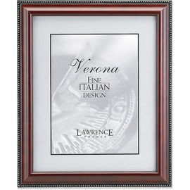 Lawrence Frames Walnut Finish 5x7 Picture Frame - Gold Bead Design